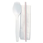 Medium Weight Polystyrene White Spork Kit