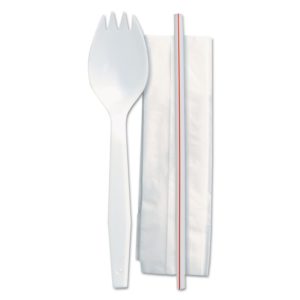 Medium Weight Polystyrene White Spork Kit