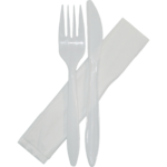 Medium Weight Polypropylene Clear Knife & Fork Cutlery Kit