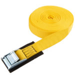 18" x 5.5" x 6" LDPE Yellow Single Strap Rack Bumper