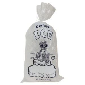 12" x 18" + 2" 10 lb LLDPE Clear Drawstring Ice Bag