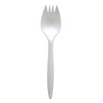 Medium Weight Polypropylene White Spork Bulk Pack
