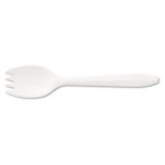 Medium Weight Polypropylene White Economy Spork Bulk Pack