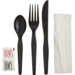 Extra Heavy Weight Polystyrene Black Knife, Fork & Teaspoon Cutlery Kit