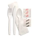 Medium Weight White Knife, Fork & Teaspoon Cutlery Kit