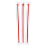 10.25" Wrapped Polypropylene Red Spoon Straw
