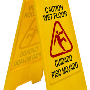 26" 'Caution Wet Floor' Yellow Easel Sign