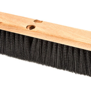 24" Black Poly Wood Push Broom